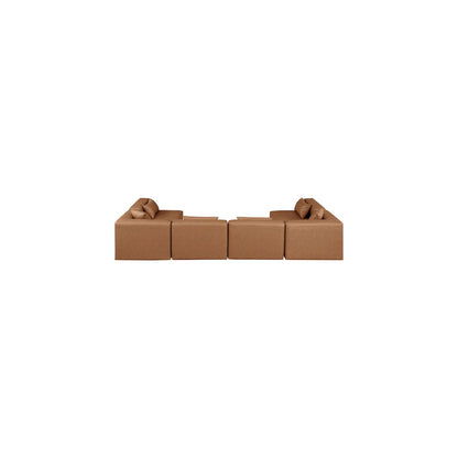 Cube Brown Vegan Leather Modular Sectional