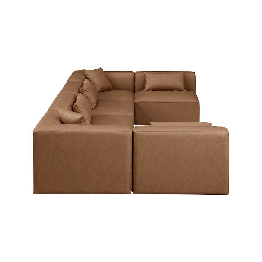Cube Brown Vegan Leather Modular Sectional