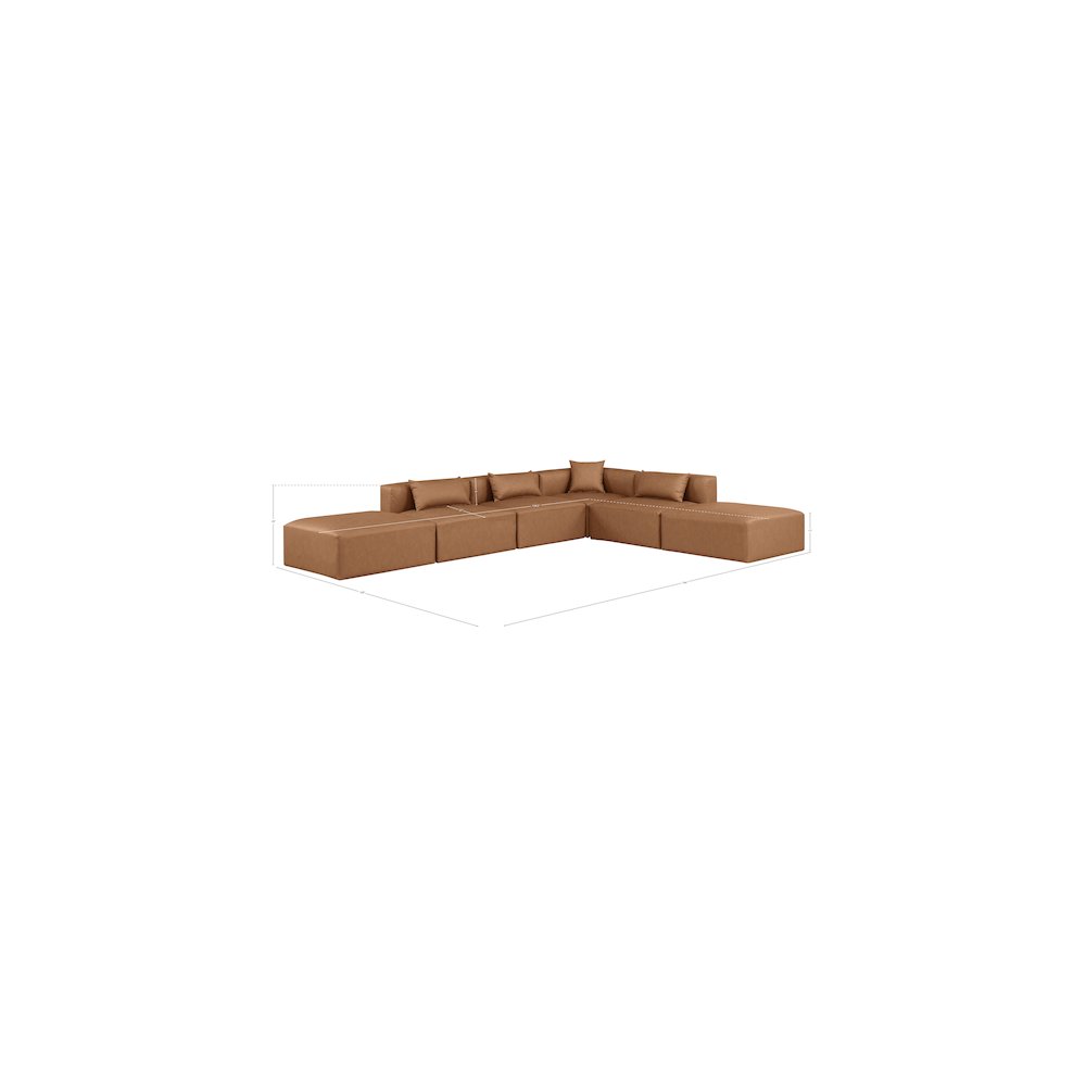 Cube Brown Vegan Leather Modular Sectional