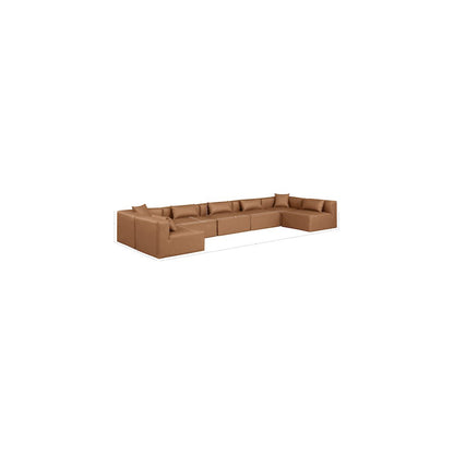 Cube Brown Vegan Leather Modular Sectional