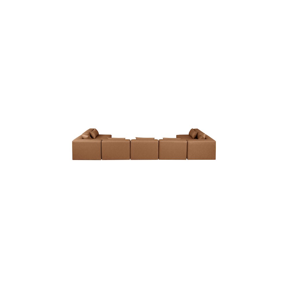 Cube Brown Vegan Leather Modular Sectional