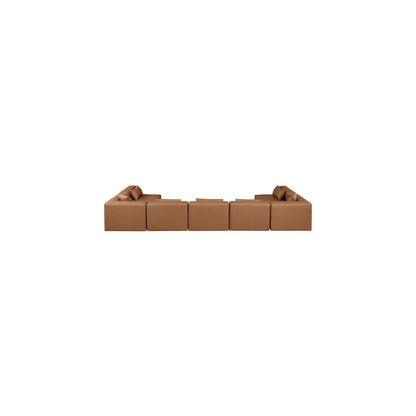 Cube Brown Vegan Leather Modular Sectional