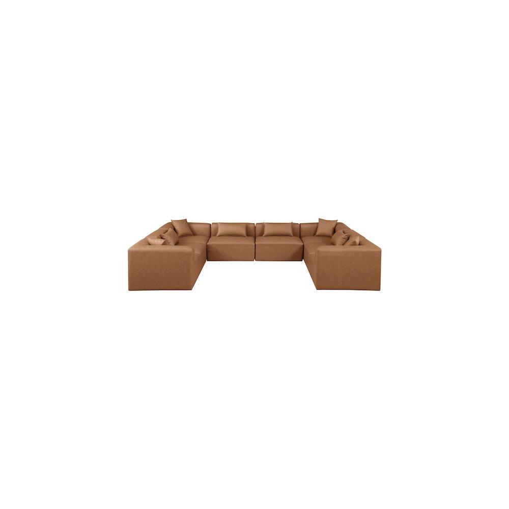 Cube Brown Vegan Leather Modular Sectional