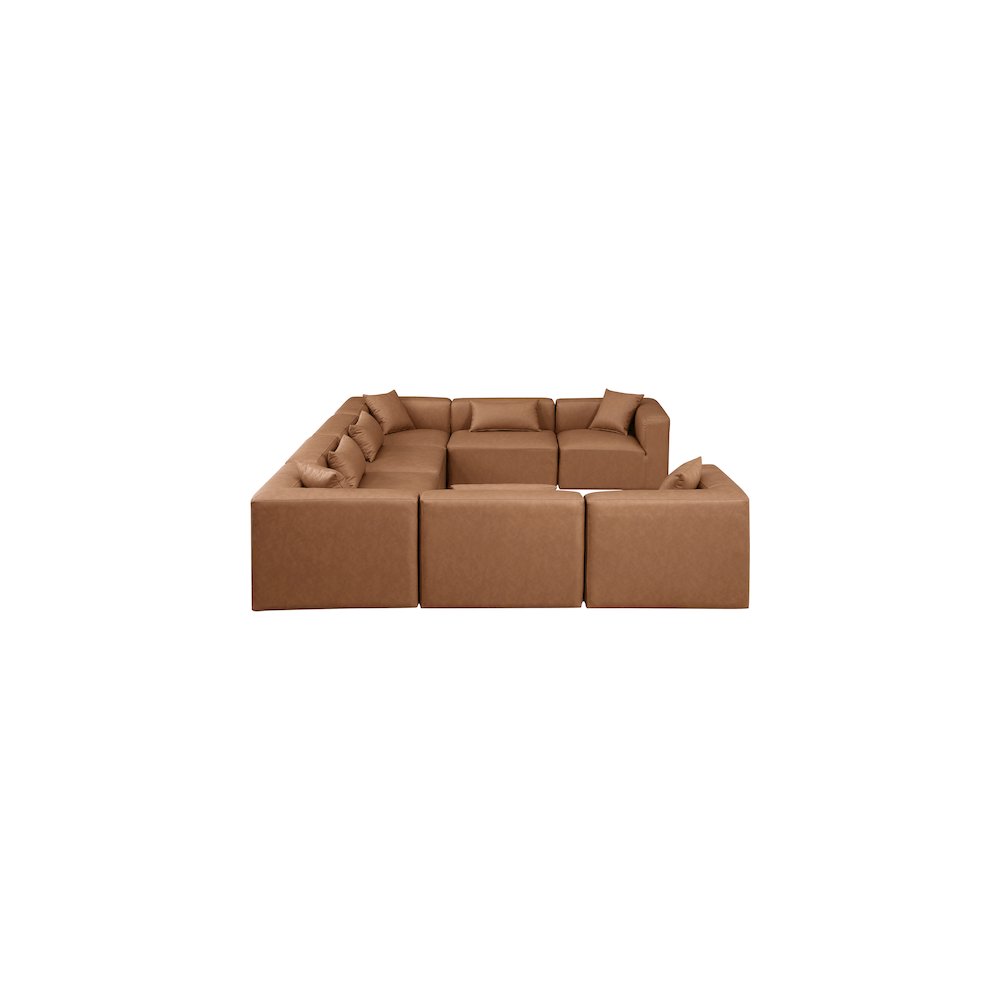 Cube Brown Vegan Leather Modular Sectional