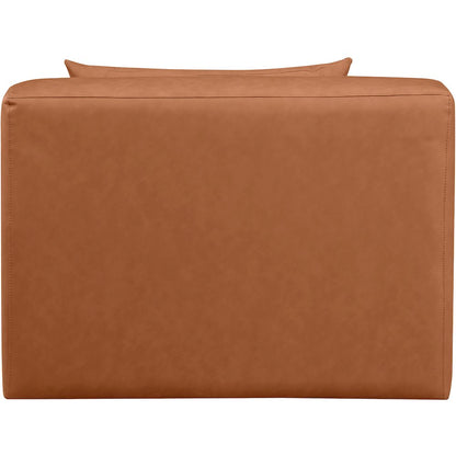 Cube Cognac Vegan Leather Armless Chair