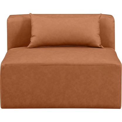Cube Cognac Vegan Leather Armless Chair