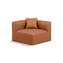 Cube Cognac Vegan Leather Corner Chair