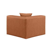 Cube Cognac Vegan Leather Corner Chair