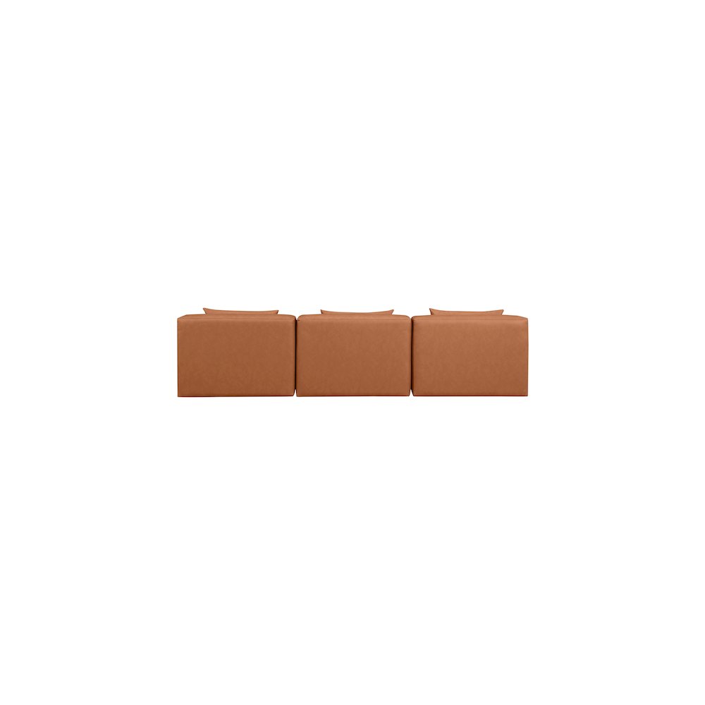 Cube Cognac Vegan Leather Modular Sofa
