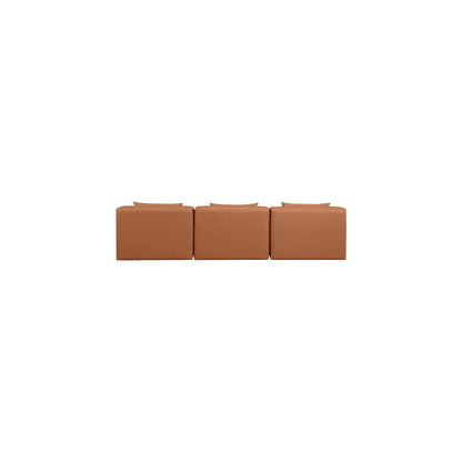 Cube Cognac Vegan Leather Modular Sofa