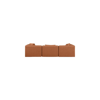 Cube Cognac Vegan Leather Modular Sofa