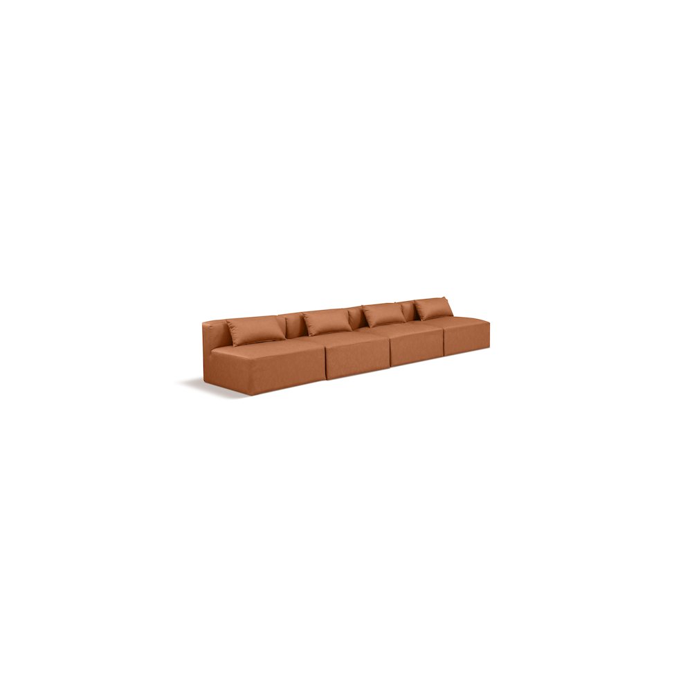 Cube Cognac Vegan Leather Modular Sofa