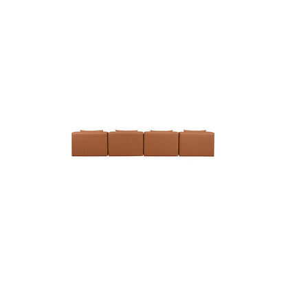 Cube Cognac Vegan Leather Modular Sofa
