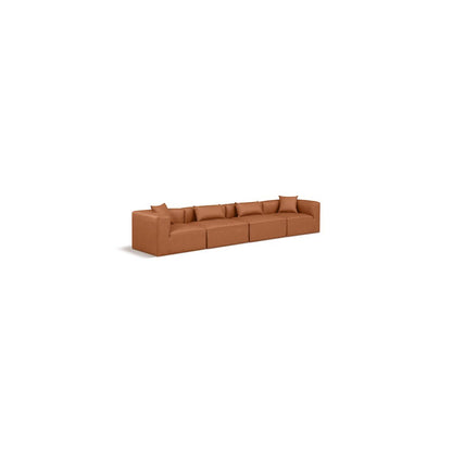 Cube Cognac Vegan Leather Modular Sofa