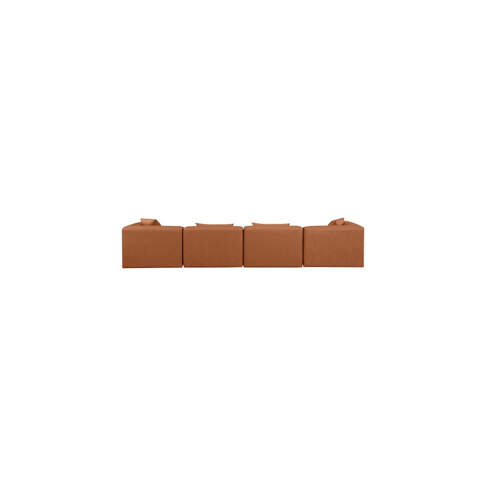 Cube Cognac Vegan Leather Modular Sofa