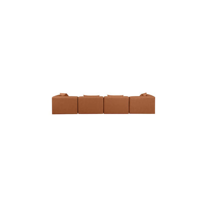 Cube Cognac Vegan Leather Modular Sofa