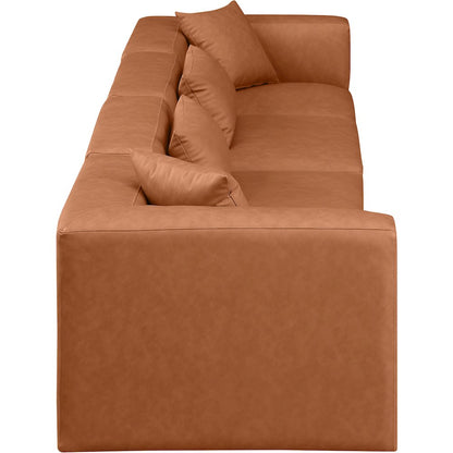 Cube Cognac Vegan Leather Modular Sofa
