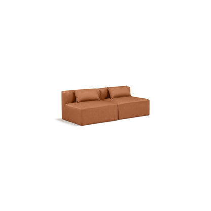 Cube Cognac Vegan Leather Modular Sofa