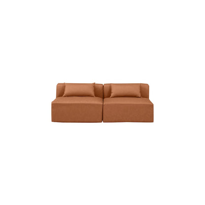 Cube Cognac Vegan Leather Modular Sofa