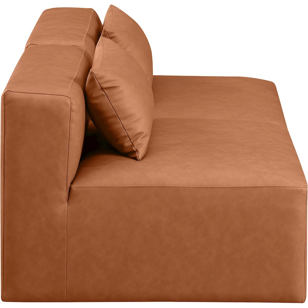 Cube Cognac Vegan Leather Modular Sofa