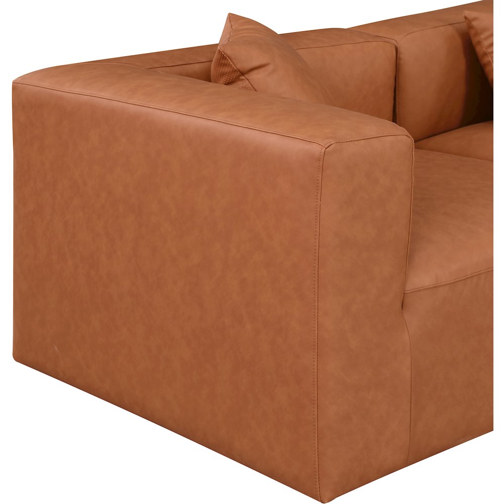 Cube Cognac Vegan Leather Modular Sofa