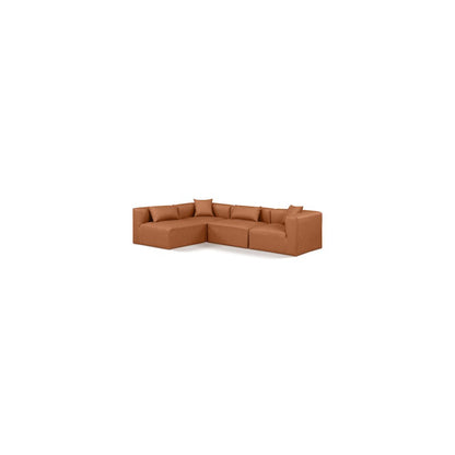 Cube Cognac Vegan Leather Modular Sectional