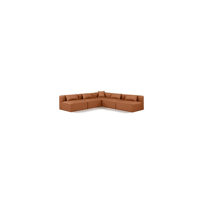 Cube Cognac Vegan Leather Modular Sectional