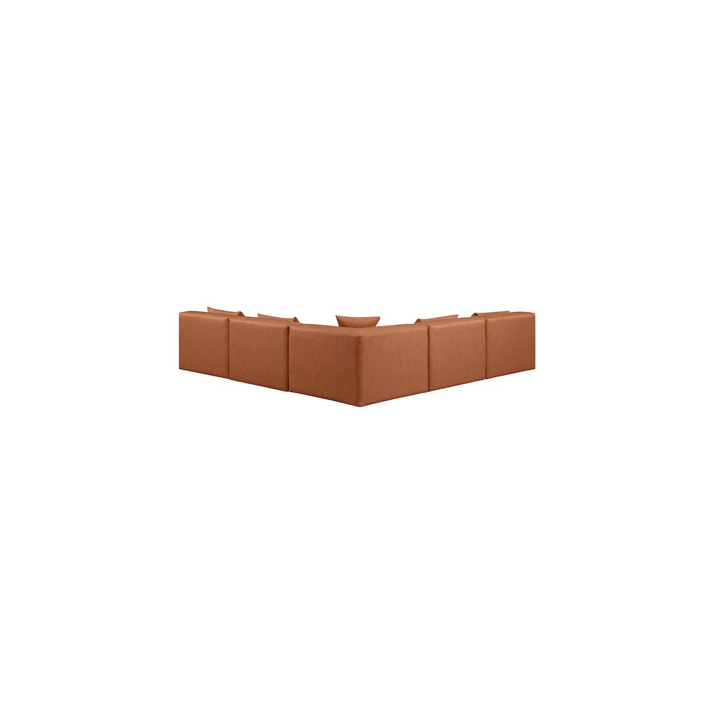 Cube Cognac Vegan Leather Modular Sectional