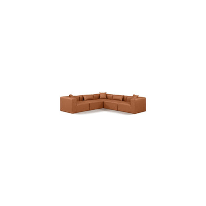 Cube Cognac Vegan Leather Modular Sectional