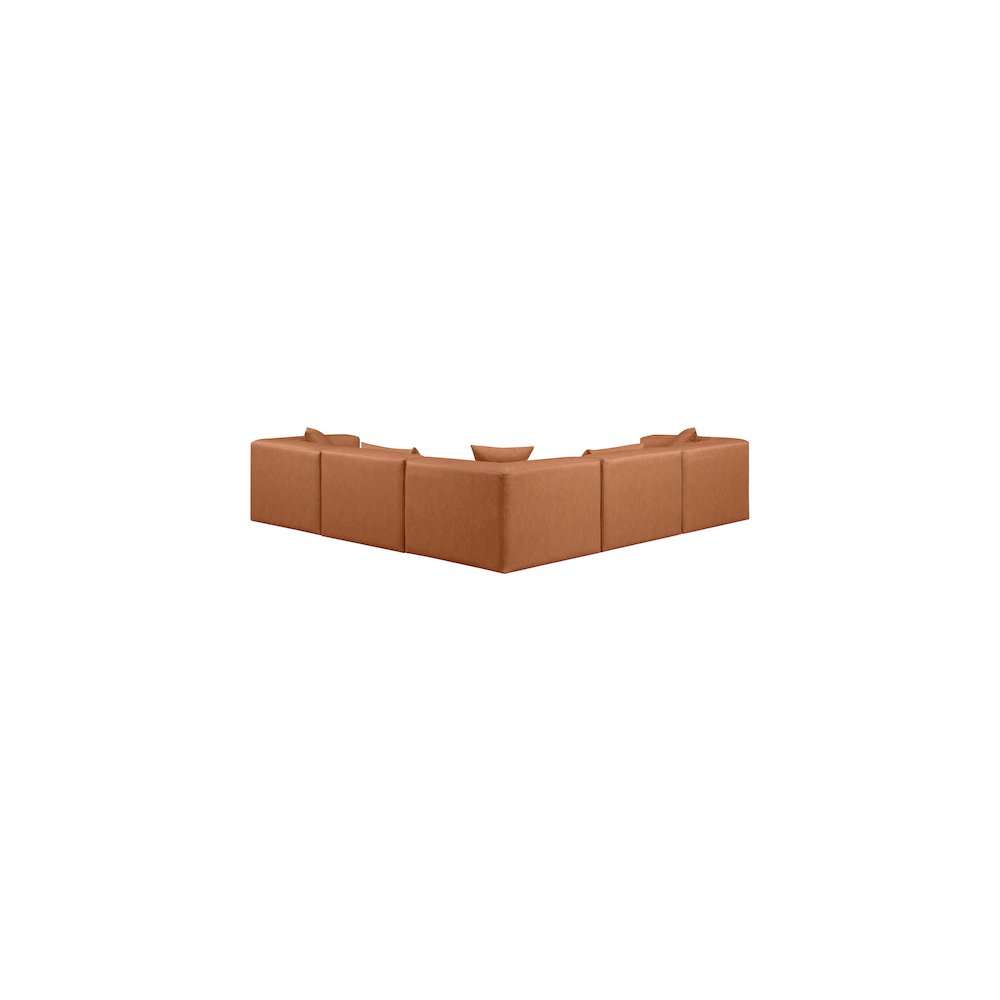 Cube Cognac Vegan Leather Modular Sectional