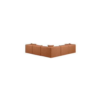 Cube Cognac Vegan Leather Modular Sectional