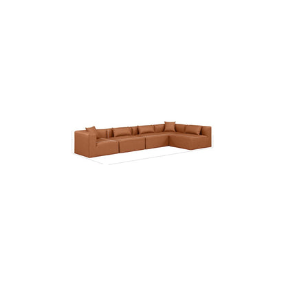 Cube Cognac Vegan Leather Modular Sectional