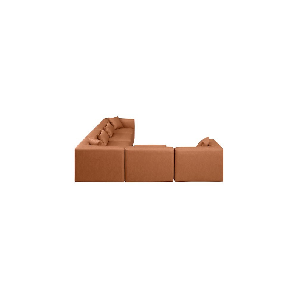 Cube Cognac Vegan Leather Modular Sectional