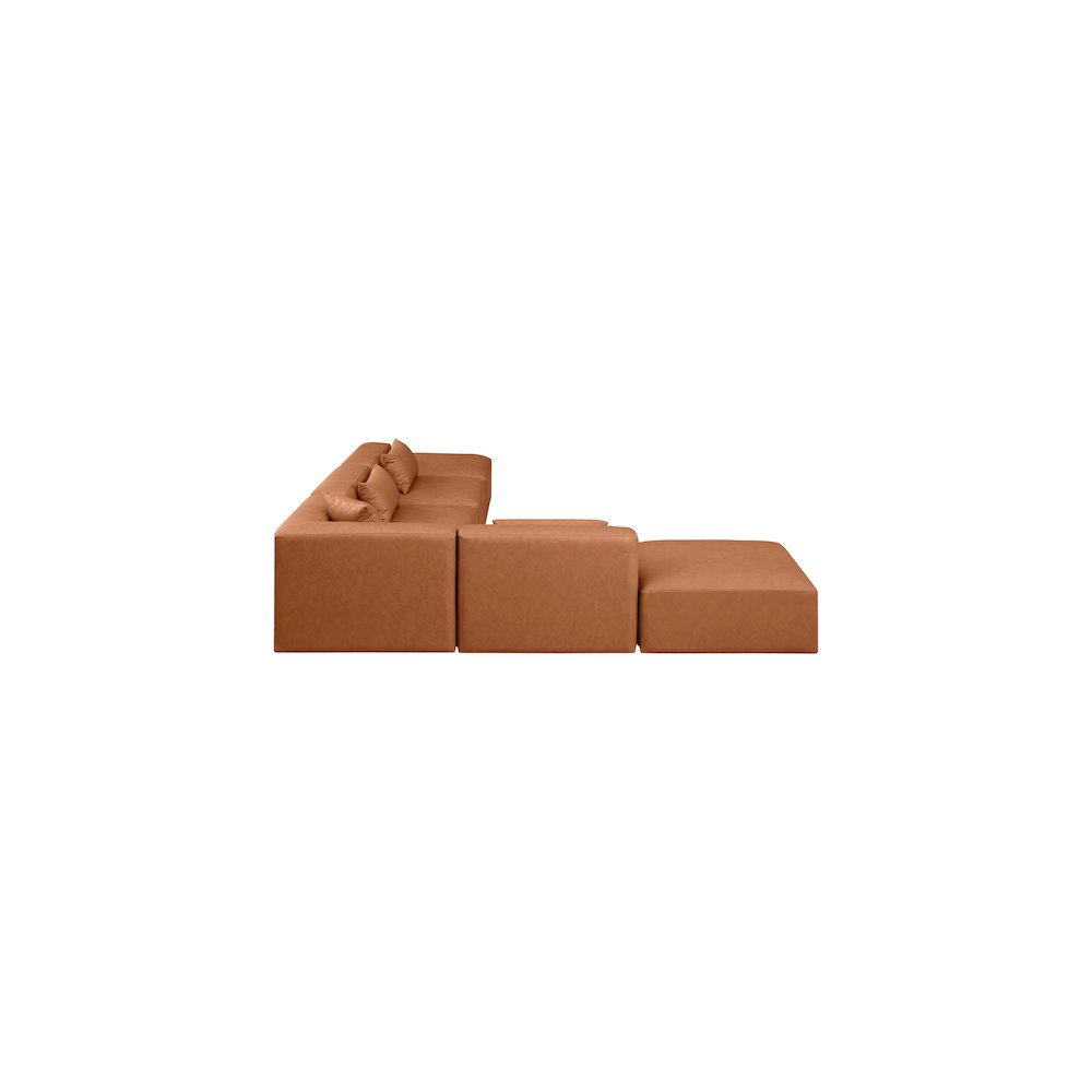 Cube Cognac Vegan Leather Modular Sectional