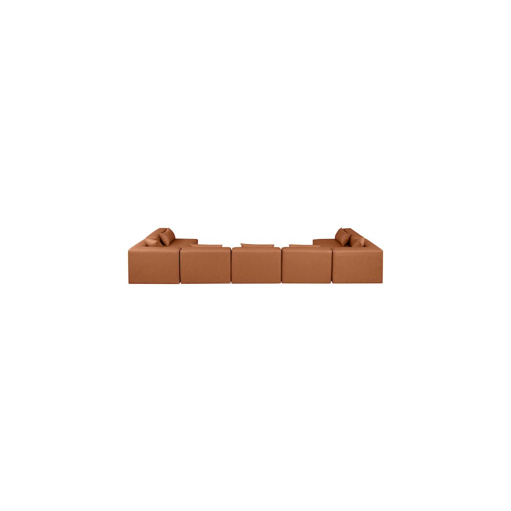 Cube Cognac Vegan Leather Modular Sectional