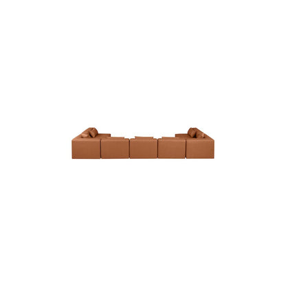Cube Cognac Vegan Leather Modular Sectional