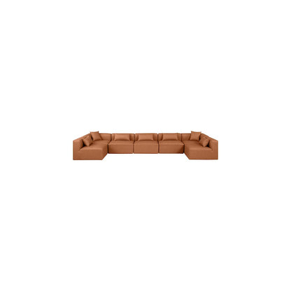 Cube Cognac Vegan Leather Modular Sectional