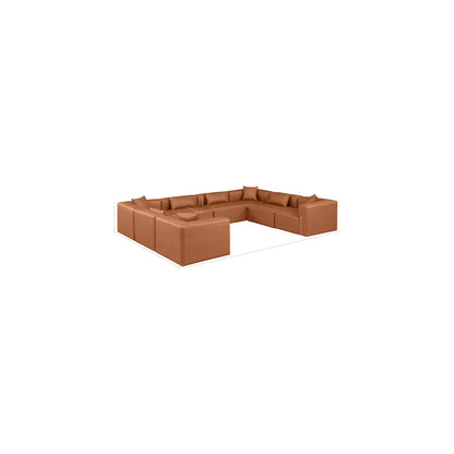 Cube Cognac Vegan Leather Modular Sectional