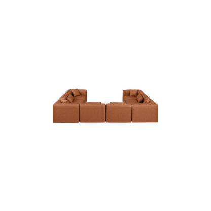 Cube Cognac Vegan Leather Modular Sectional