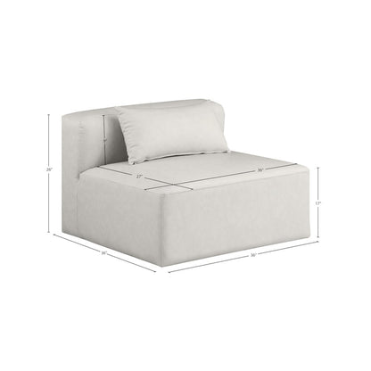 Cube Cream Vegan Leather Armless Chair