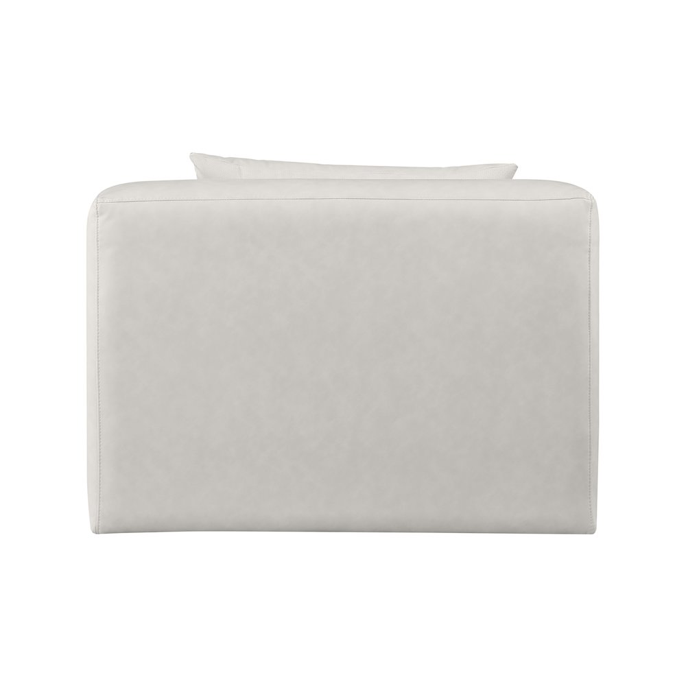 Cube Cream Vegan Leather Armless Chair
