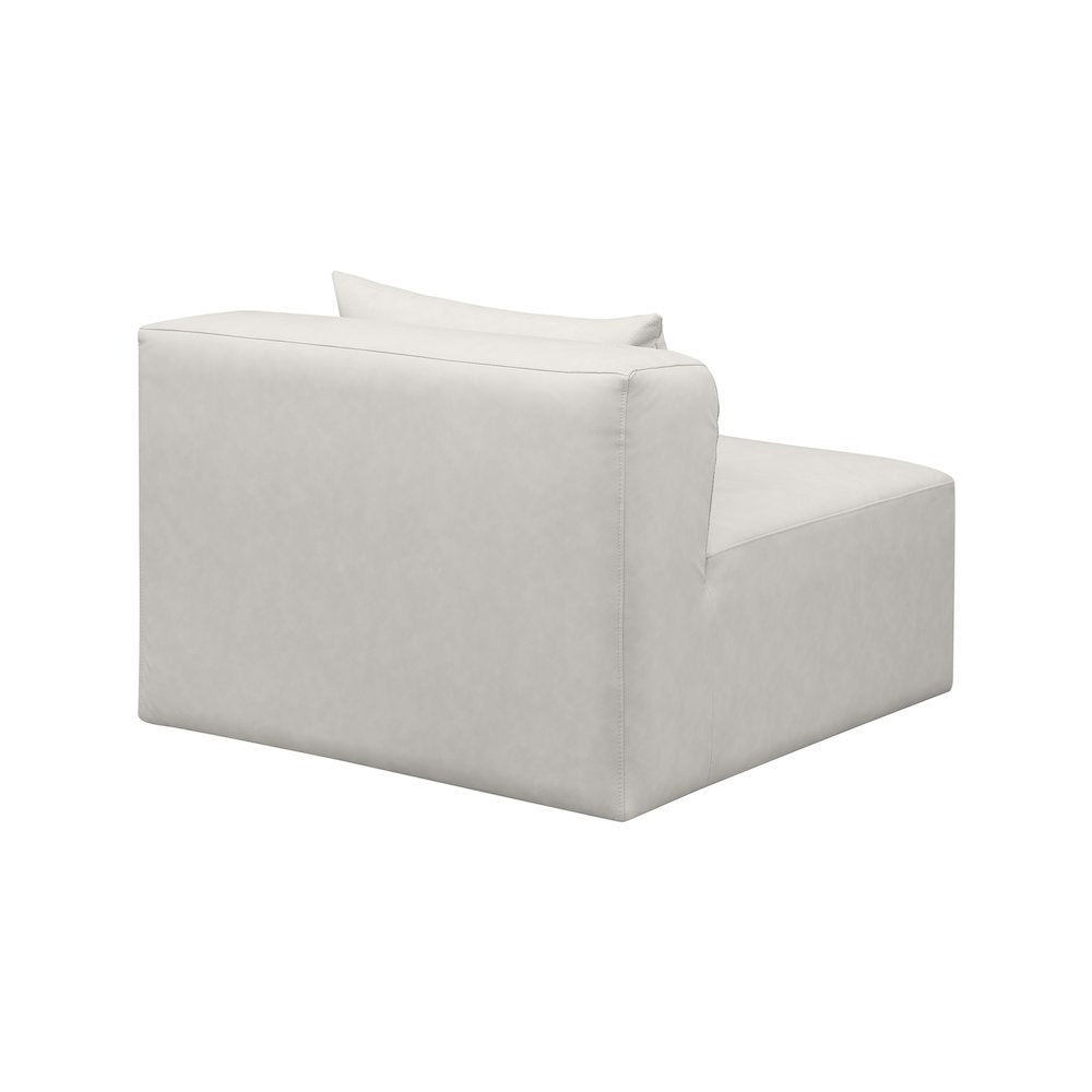 Cube Cream Vegan Leather Armless Chair