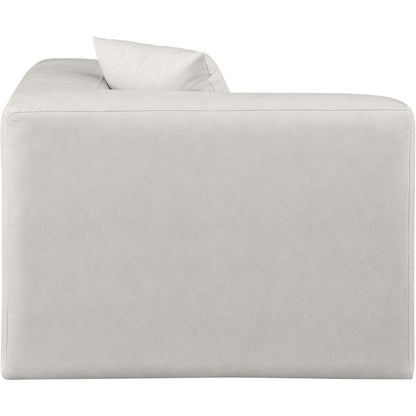 Cube Cream Vegan Leather Corner Chair