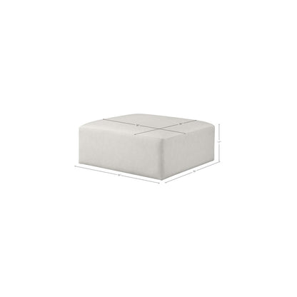 Cube Cream Vegan Leather Ottoman