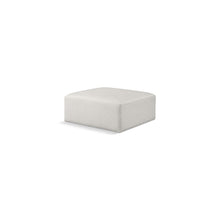 Cube Cream Vegan Leather Ottoman