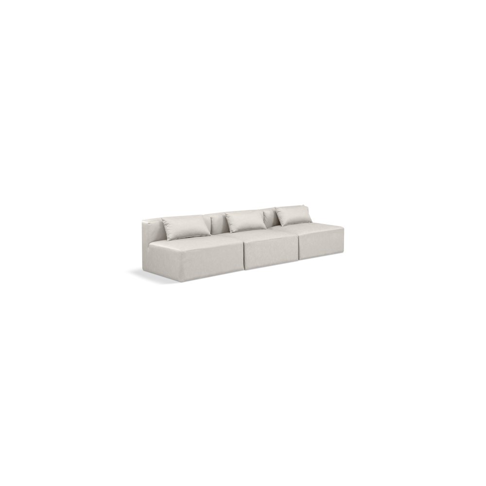 Cube Cream Vegan Leather Modular Sofa