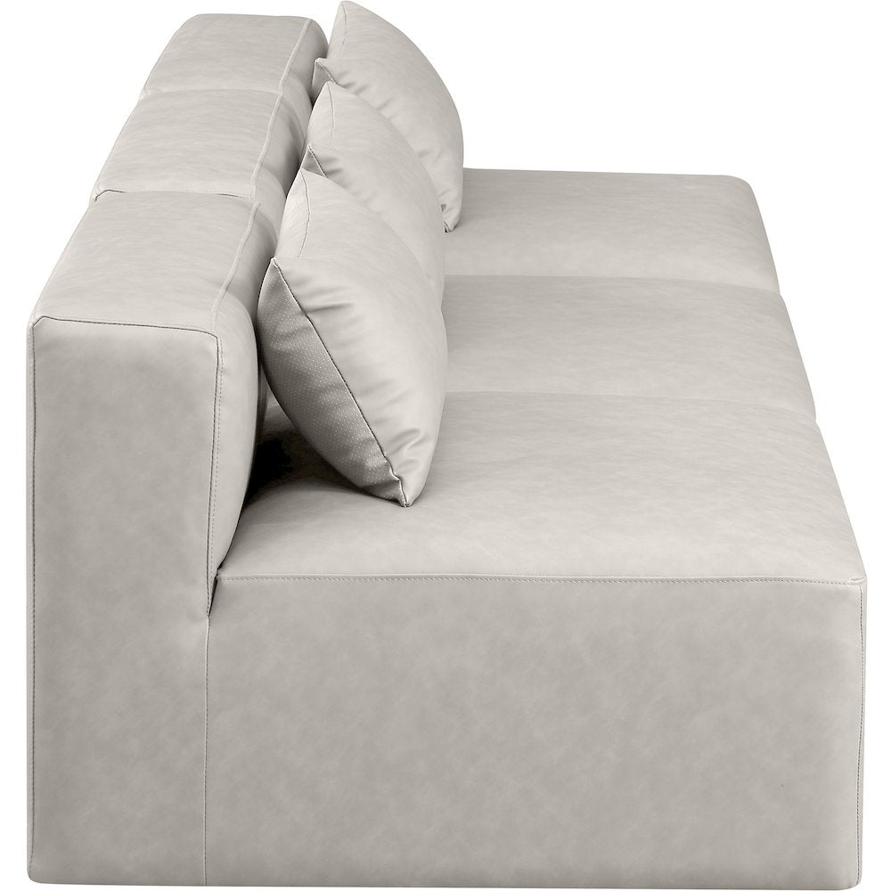 Cube Cream Vegan Leather Modular Sofa