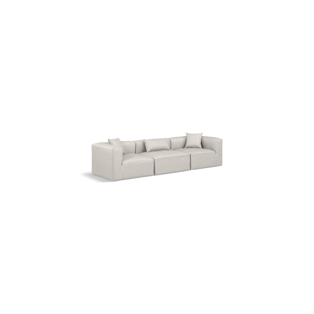 Cube Cream Vegan Leather Modular Sofa