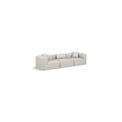 Cube Cream Vegan Leather Modular Sofa