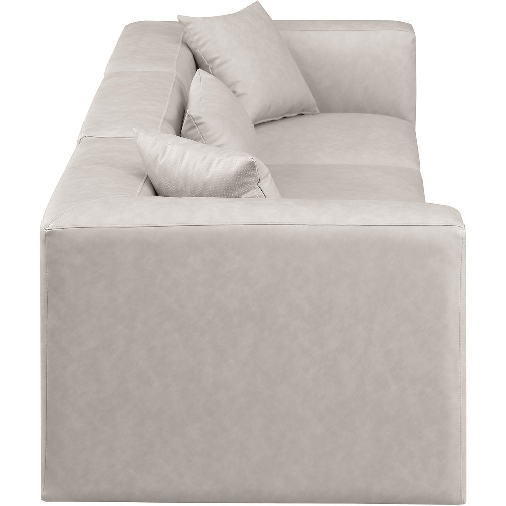 Cube Cream Vegan Leather Modular Sofa